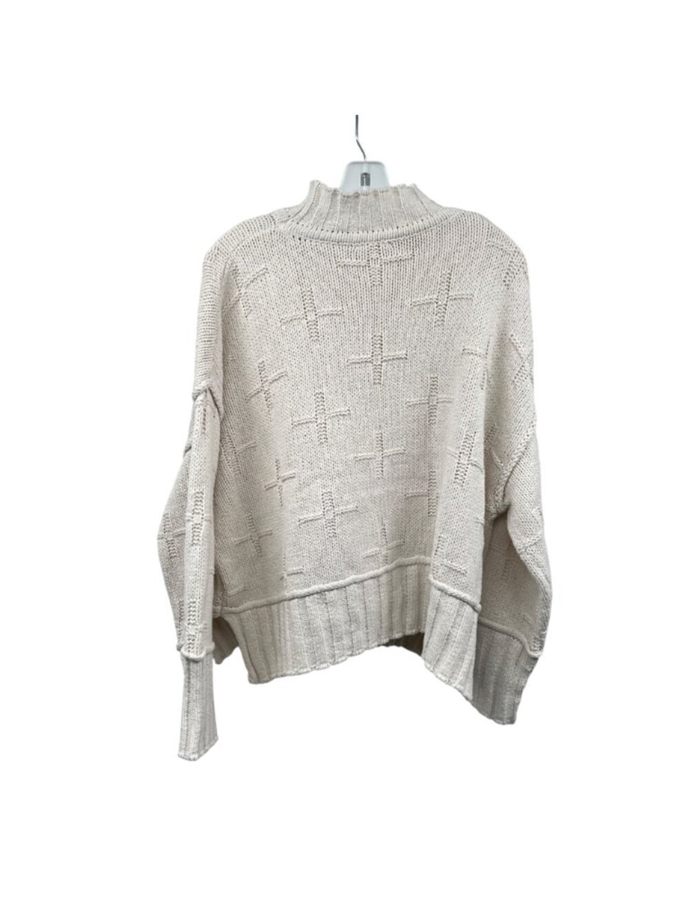 ee:some Womens Knit Pullover Sweater Mock Neck Cream Size Medium - Picture 7 of 9